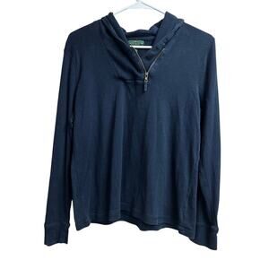 LRL Lauren Jeans Co. Ralph Lauren Navy Blue Women's Pullover Zip XL